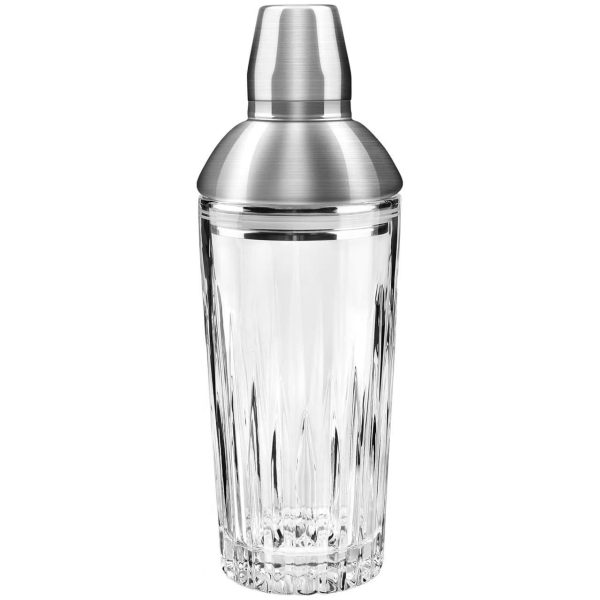 Glass Cocktail Shaker, 24oz Cutting Desgin Glass Shaker - Exquisite Martini Shaker for Elevated Mixology. Perfect for Crafting Artisan Cocktails, Martinis